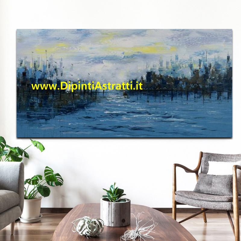 QUADRO MODERNO CORRENTE FIUME BLU
