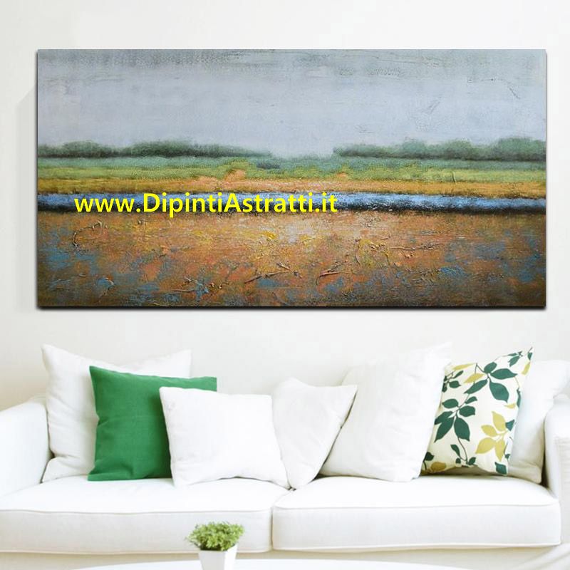 QUADRO CON PAESAGGIO DI CAMPAGNA ASTRATTO