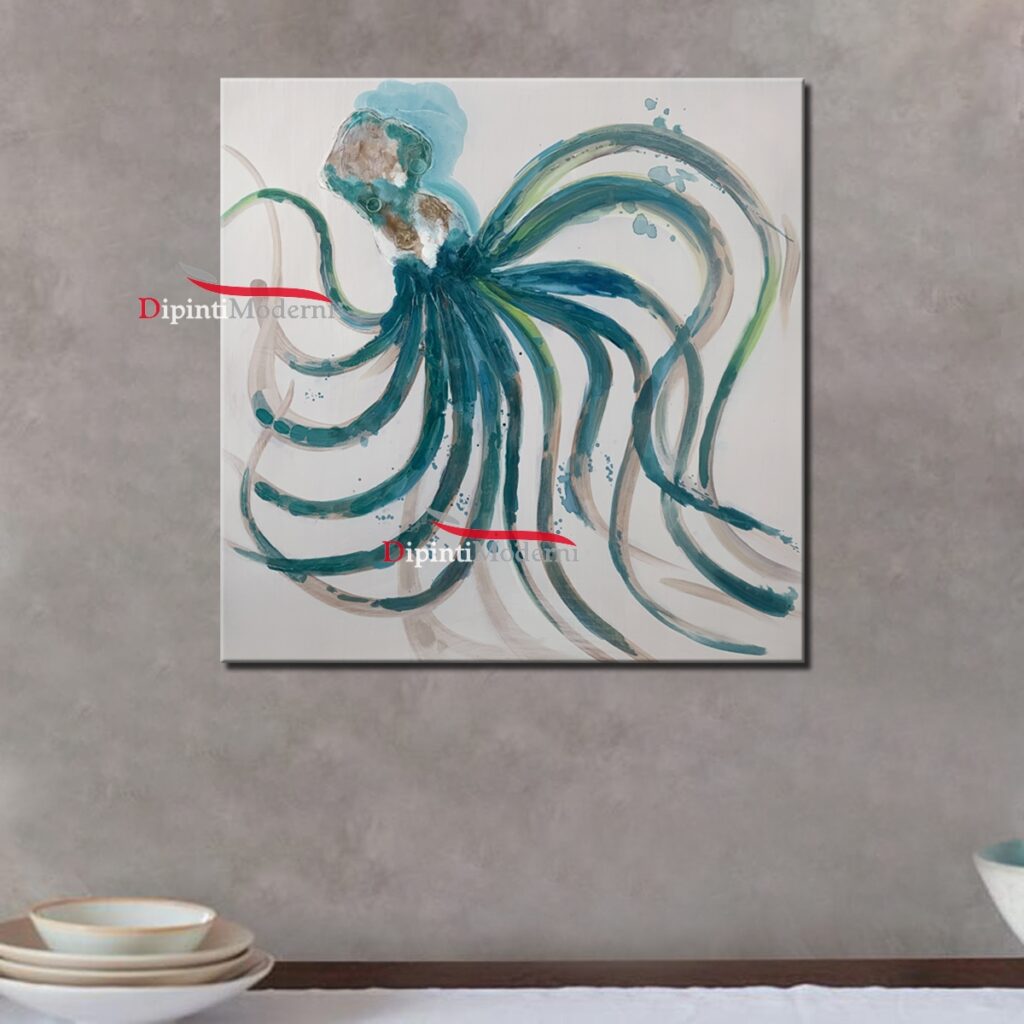 Quadro astratto calamaro gigante