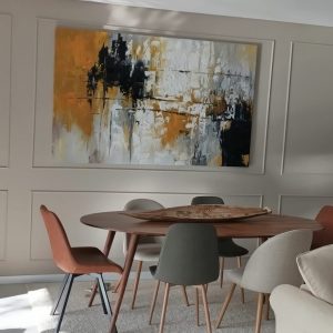 QUADRI MODERNI GIALLO NERO GRIGIO